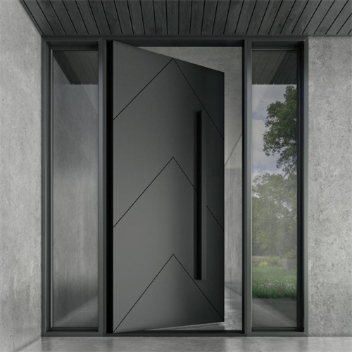 Customized Villa Front Door Solid Wooden Door Sidelites Exterior House Entry Glass Wood Door