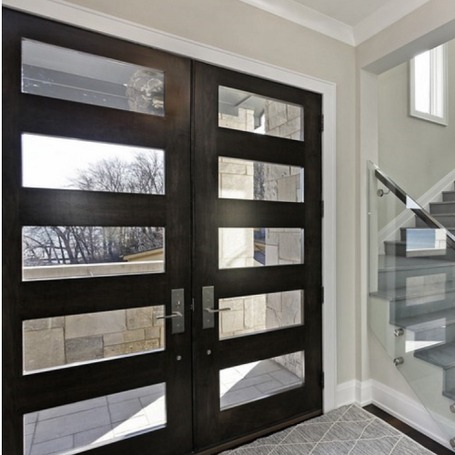 Exterior Front Doors Modern Glass Wood Entry Doors Double Main Wooden Door