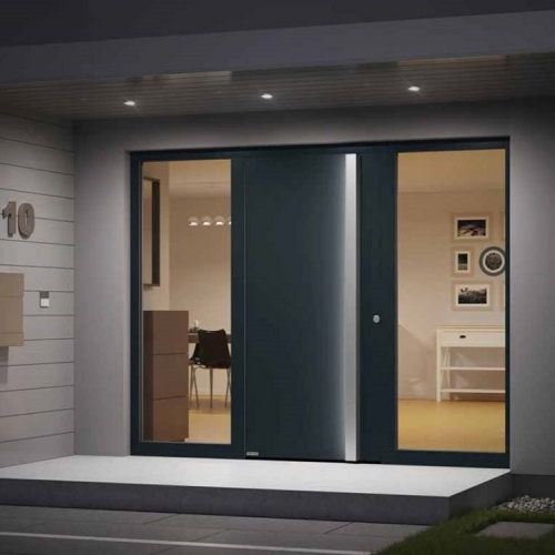 Luxury Villa Residential Wooden Single Front Entry Doors Sound Insulated Security Solid Wood Pivot Doors