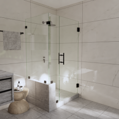 Corner Bathroom L Shape Frameless Shower Cubicles Foshan Square Modern Hinged Shower Enclosure Tempered Glass Shower Doors