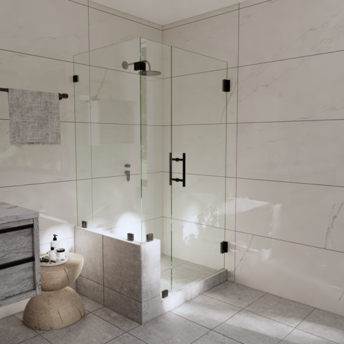 Corner Bathroom L Shape Frameless Shower Cubicles Foshan Square Modern Hinged Shower Enclosure Tempered Glass Shower Doors