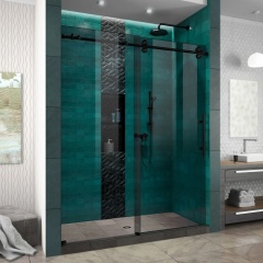 Gold hardware bathroom shower room double sliding shower glass door bath shower cabin