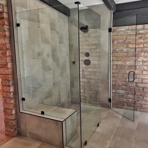 Corner Bathroom L Shape Frameless Shower Cubicles Foshan Square Modern Hinged Shower Enclosure Tempered Glass Shower Doors