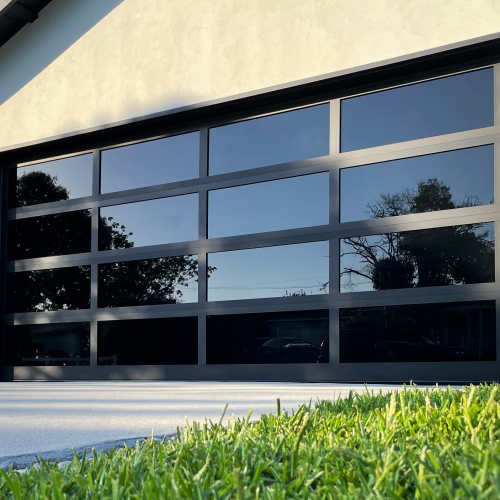 Modern Automatic Roll Up Frosted Glass Aluminum Garage Doors Factory Exterior Electric Garage Door For Houses