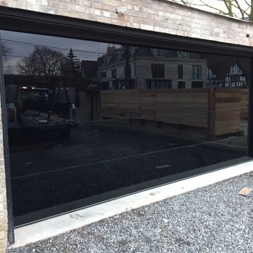 Modern high quality Frameless glass garage door double tempered Glass Electric automatic Garage Door