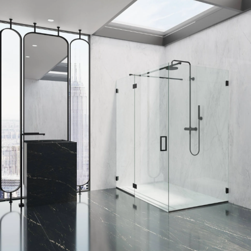Modern Tempered Glass Hinged Bathroom Shower Enclosure Shower Door