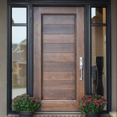 High Quality Soundproof Door Solid Wood Entry Door Front Entry Hinged Door