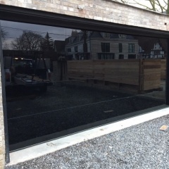 New Design Modern Aluminum Tempered Full View Glass Garage Door Frameless Glass Panel Garage Door
