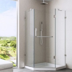 Corner Bathroom L Shape Frameless Shower Cubicles Foshan Square Modern Hinged Shower Enclosure Tempered Glass Shower Doors