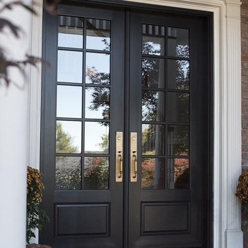 American Style Mahogany Double Front Door Solid Wood Main Entrance Door Exterior Entry Front Doors