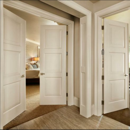Internal Solid Wooden White Prime Doors Wood Molded HDF Molded Door Prices Simple Design For Office Interior