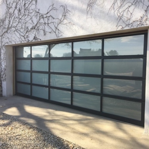 Modern Automatic Roll Up Frosted Glass Aluminum Garage Doors Factory Exterior Electric Garage Door For Houses