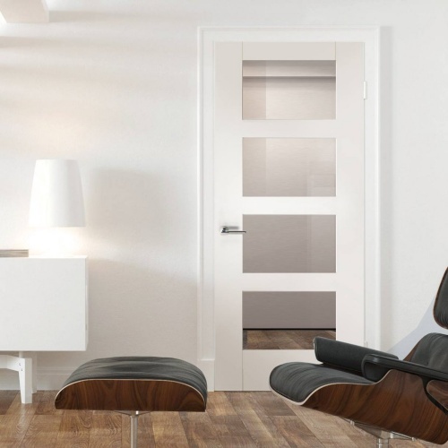 Internal Solid Wooden White Prime Doors Wood Molded HDF Molded Door Prices Simple Design For Office Interior