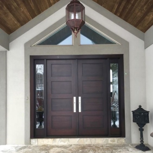 Mahogany Double Solid Wood Main Entrance Exterior Entry Front Doors
