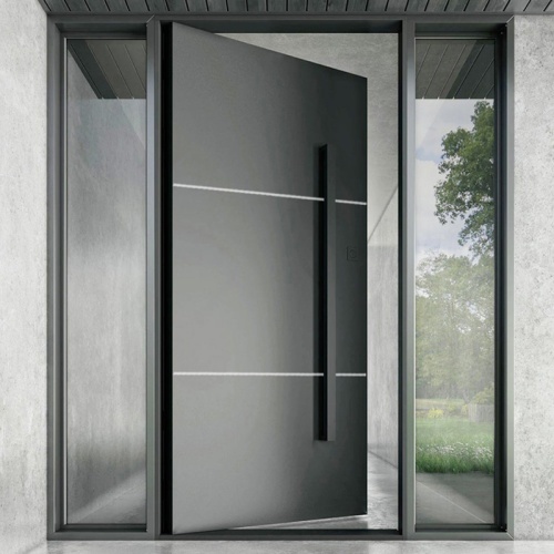 Villa Main Exterior Door For House Simple Design Wooden Door Modern Solid Wood Pivot Entry Door