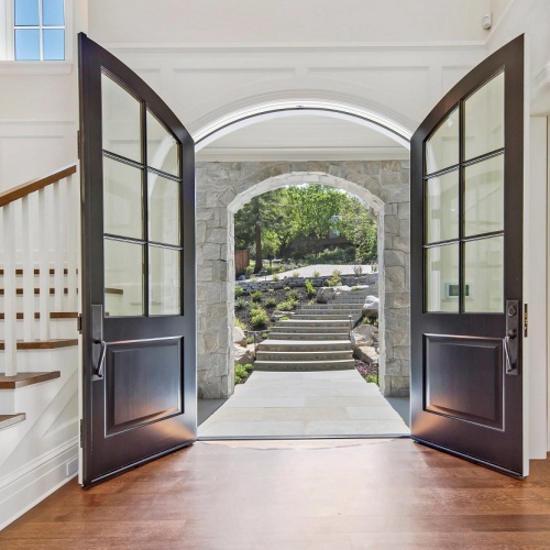 Mahogany Double Solid Wood Main Entrance Exterior Entry Front Doors