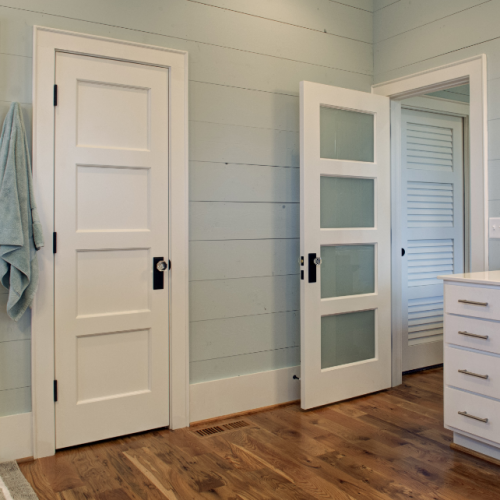 MDF Wood Interior Doors White Prehung Fully Finished White primed Interior shaker Style Doors for houses