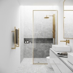 Grille Design Glass Shower Screen