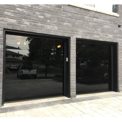 Modern high quality Frameless glass garage door double tempered Glass Electric automatic Garage Door