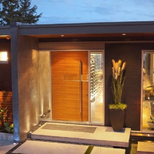 Aluminum Entrance Doors Villa Exterior Door Residential Security Aluminum Front Main Pivot Entry Door With Sidelights