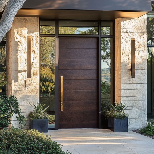 Factory Custom High Quality Villa Exterior Front Glass Pivot Door Modern