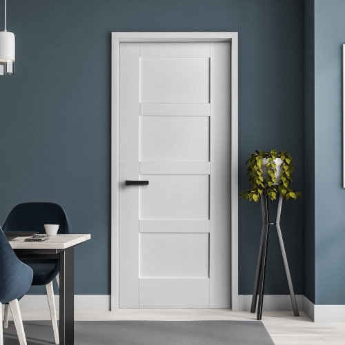 High Durability Excellent Quality Primed Solid Core Wooden Front Single Interior Shaker Door For House