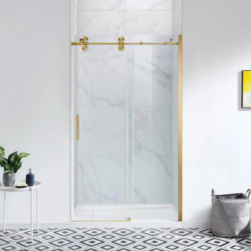 Modern Rectangle Straight Tempered Glass Bathroom Glass Panel Shower Door Walk In shower Door glass