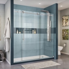 Modern Rectangle Straight Tempered Glass Bathroom Glass Panel Shower Door Walk In shower Door glass
