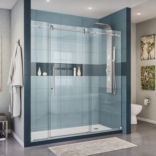 Modern Rectangle Straight Tempered Glass Bathroom Glass Panel Shower Door Walk In shower Door glass