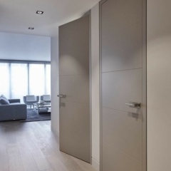 Custom indoor pvc film skin wood single doors modern home hotel house interior room mdf wooden flush door design