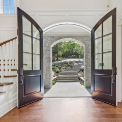 American double wooden entry door with arched frame front double door arch main entrance double door