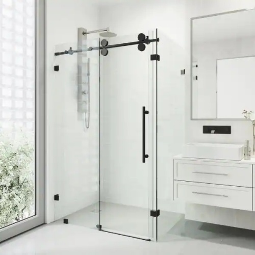 Frosted Glass Shower Door Sliding Glass Shower Door Tempered Glass Shower Enclosure