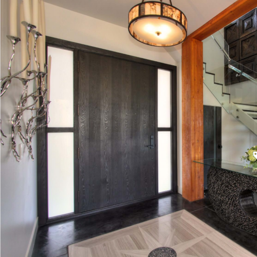 Factory Custom High Quality Villa Exterior Front Glass Pivot Door Modern