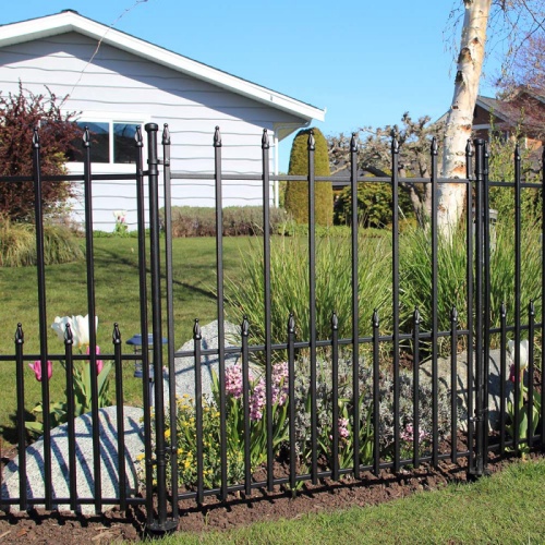 Ornamental metal fence wrought iron panel home garden steel fence