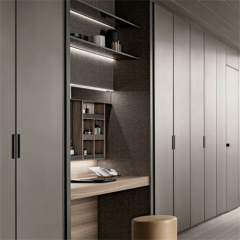 Bedroom wardrobe design wood closet with desk