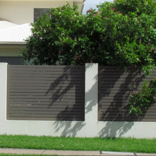 Black Grey Aluminum Slat Fence Panel House Metal Privacy Garden Fence Ideas Designs Waterproof Fence Screen