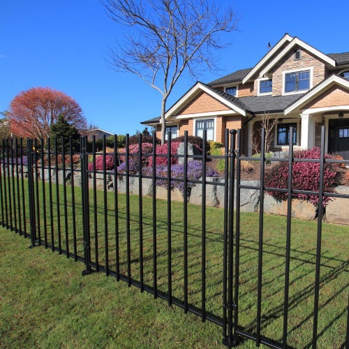 Ornamental metal fence wrought iron panel home garden steel fence