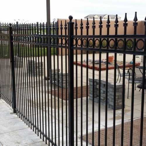 Ornamental metal fence wrought iron panel home garden steel fence