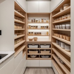 Wood pantry cabients design with led light