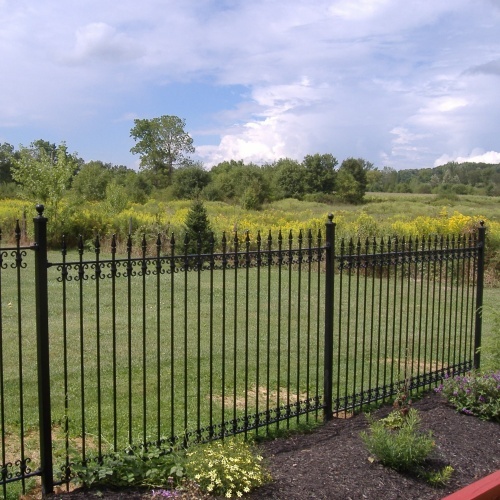 Ornamental metal fence wrought iron panel home garden steel fence