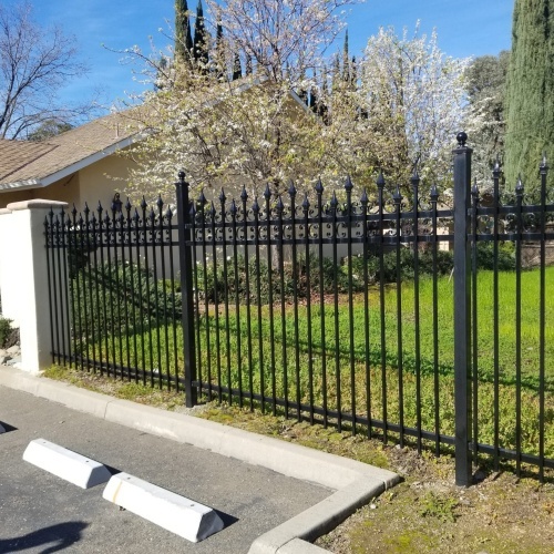 Ornamental metal fence wrought iron panel home garden steel fence