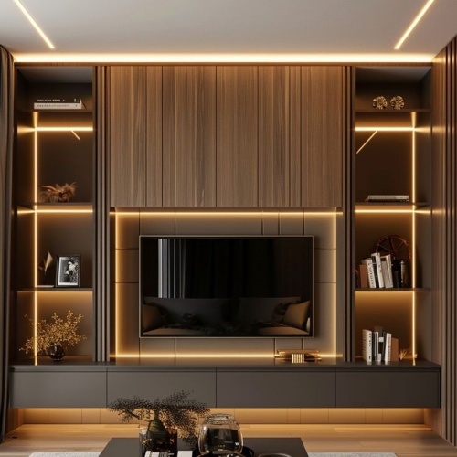 Contemporary Modern Wood TV Cabinet Living Room Stand For Home Bedroom Furniture