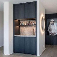 Wood Wine Cabinet for Home or Kitchen Storage