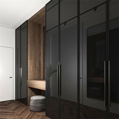 Bedroom wardrobe design wood closet with desk