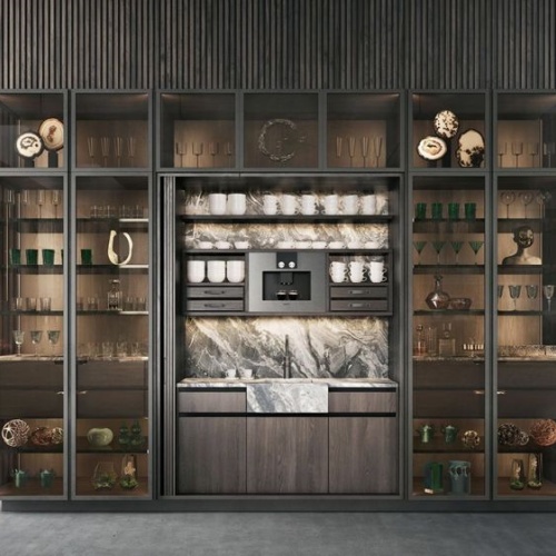 Wood Wine Cabinet for Home or Kitchen Storage