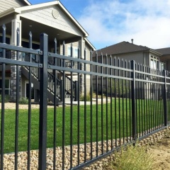 Ornamental metal fence wrought iron panel home garden steel fence
