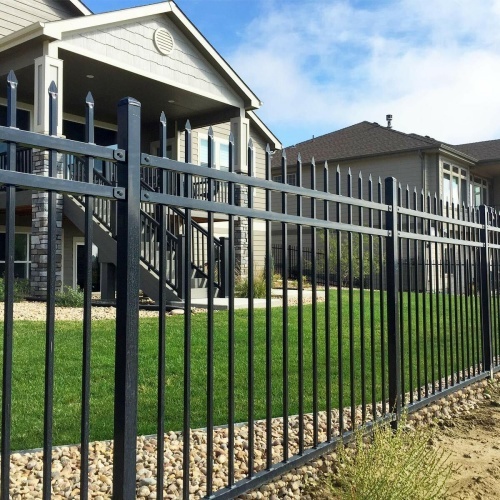 Ornamental metal fence wrought iron panel home garden steel fence