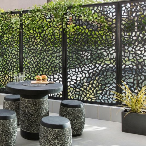 Residential laser cut screens aluminium fence