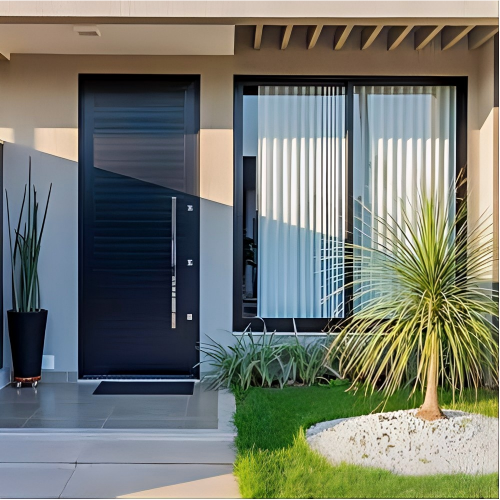 Minimalist Panoramic Black Powder-Coated Aluminum Sliding Window, Insulated Hollow Tempered Glass, Custom Sizes Available
