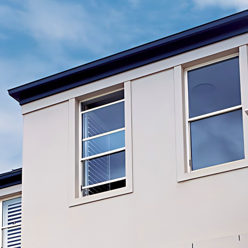 Premium Minimalist White Powder-Coated Aluminum Double Hung Window, Insulated Tempered Glass, Custom Sizes Available